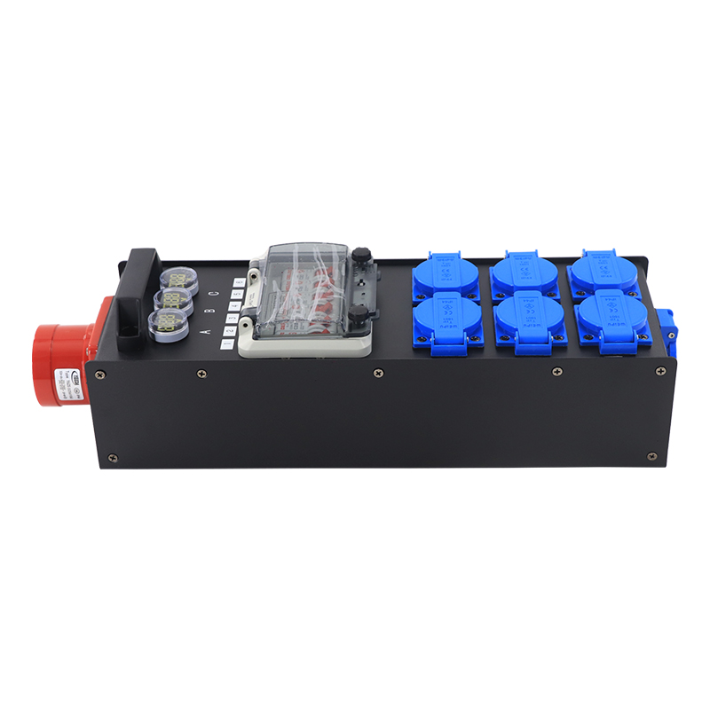 Mini Portable 32A 5-Pin Power Distributor | 7-Channel Waterproof Power Splitter with Europe Plug Output